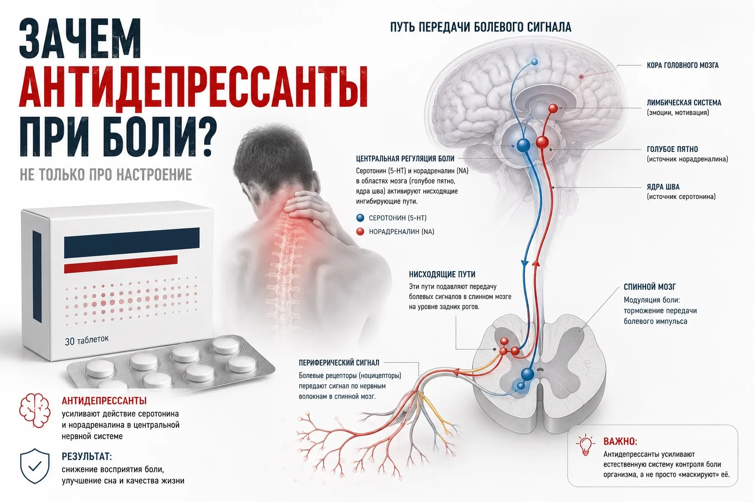 Доктор, вы мне антидепрессант выписали. Вы что, считаете, что боль у меня в голове?