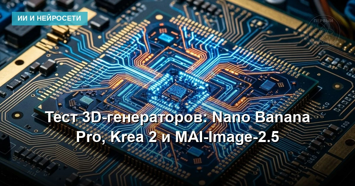 Автор сравнил генерации моделей Nano Banana Pro, Krea 2 и Microsoft MAI-Image-2.5 для с...