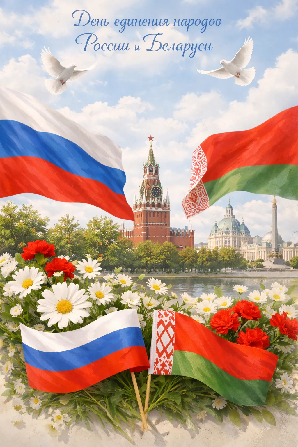 🇷🇺🤝🇧🇾 С Днём единения народов!  Сегодня — особая дата, символизирующая дружбу, сотрудничество и общи