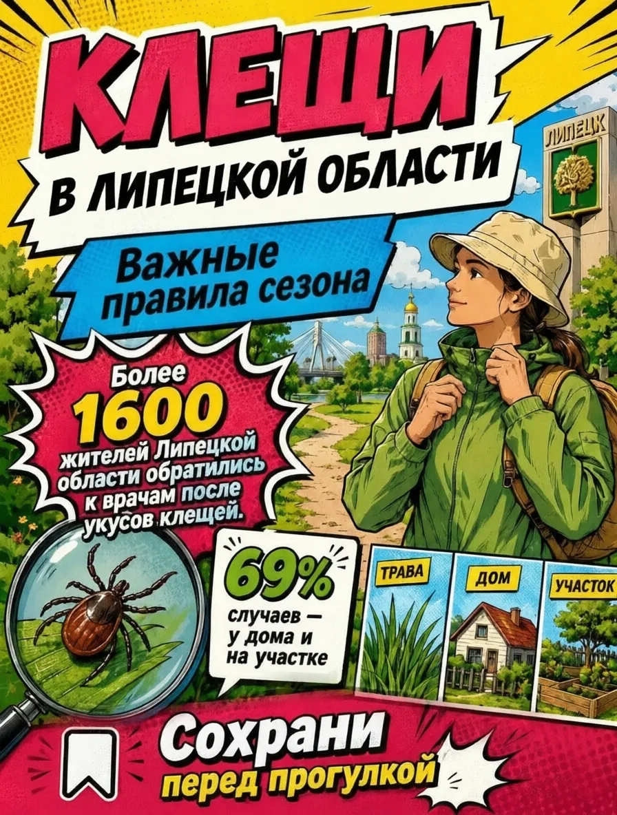 🕷 Осторожно, клещи!

В Липецкой области ежегодно проводят акарицидную обработку общественных террит