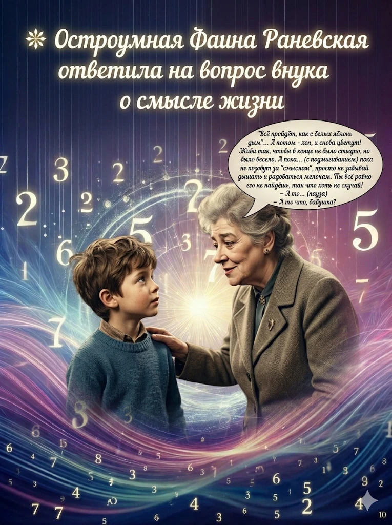 ❇ Остроумная Фаина Раневская ответила на вопрос внука о смысле жизни