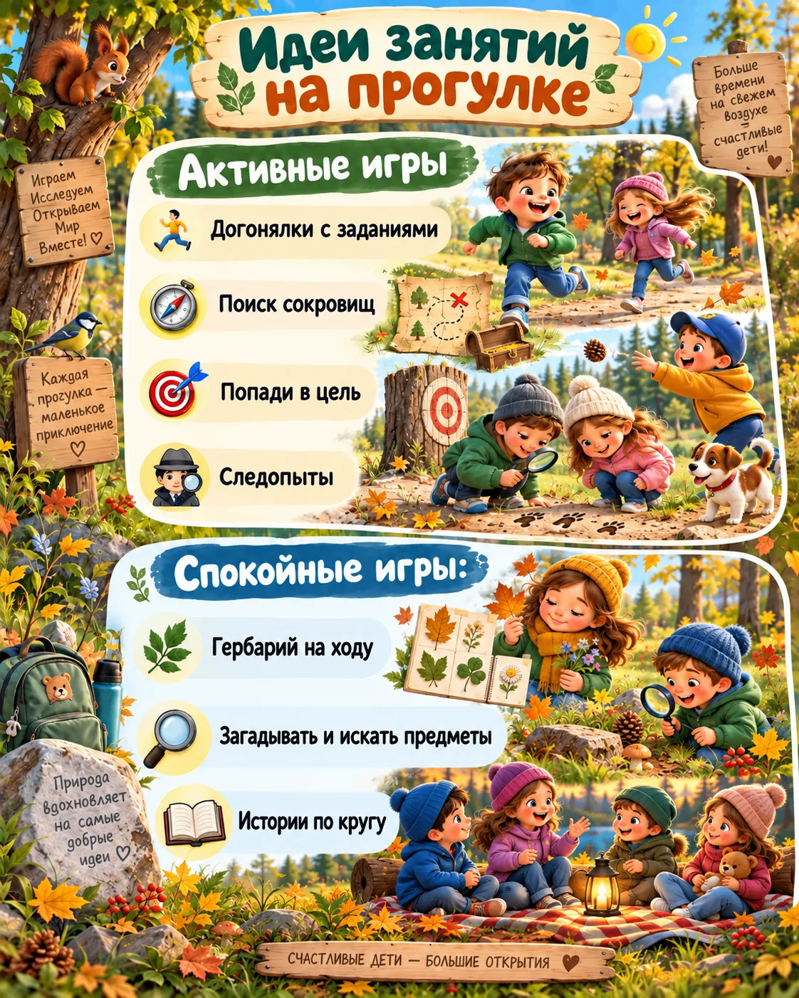Чем заняться на прогулке 🍂
