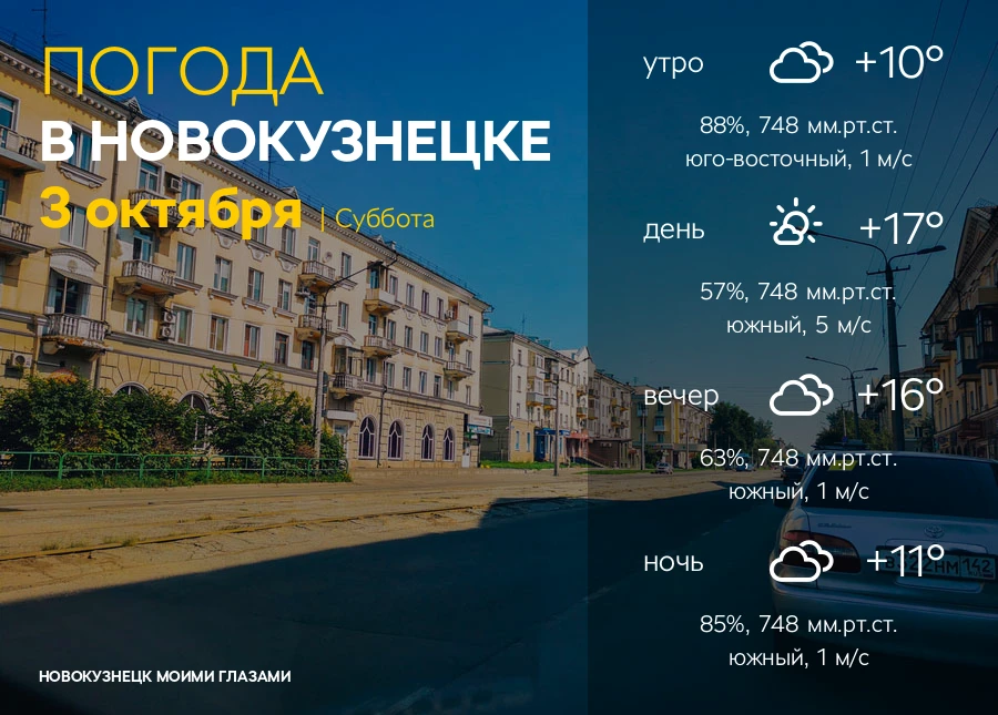 Завтра, 3 октября в Новокузнецке: