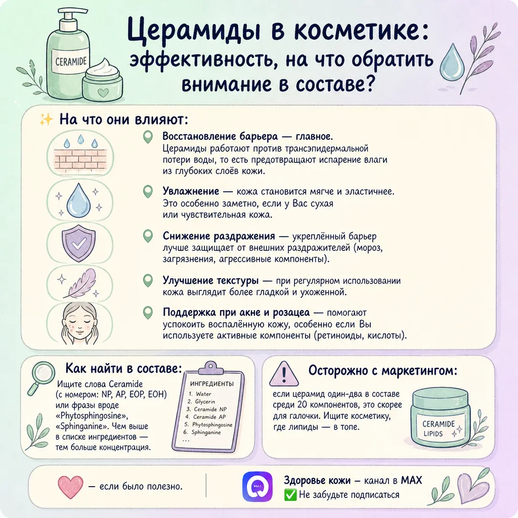 🧴 Церамиды в косметике: эффективность, на что смотреть в составе