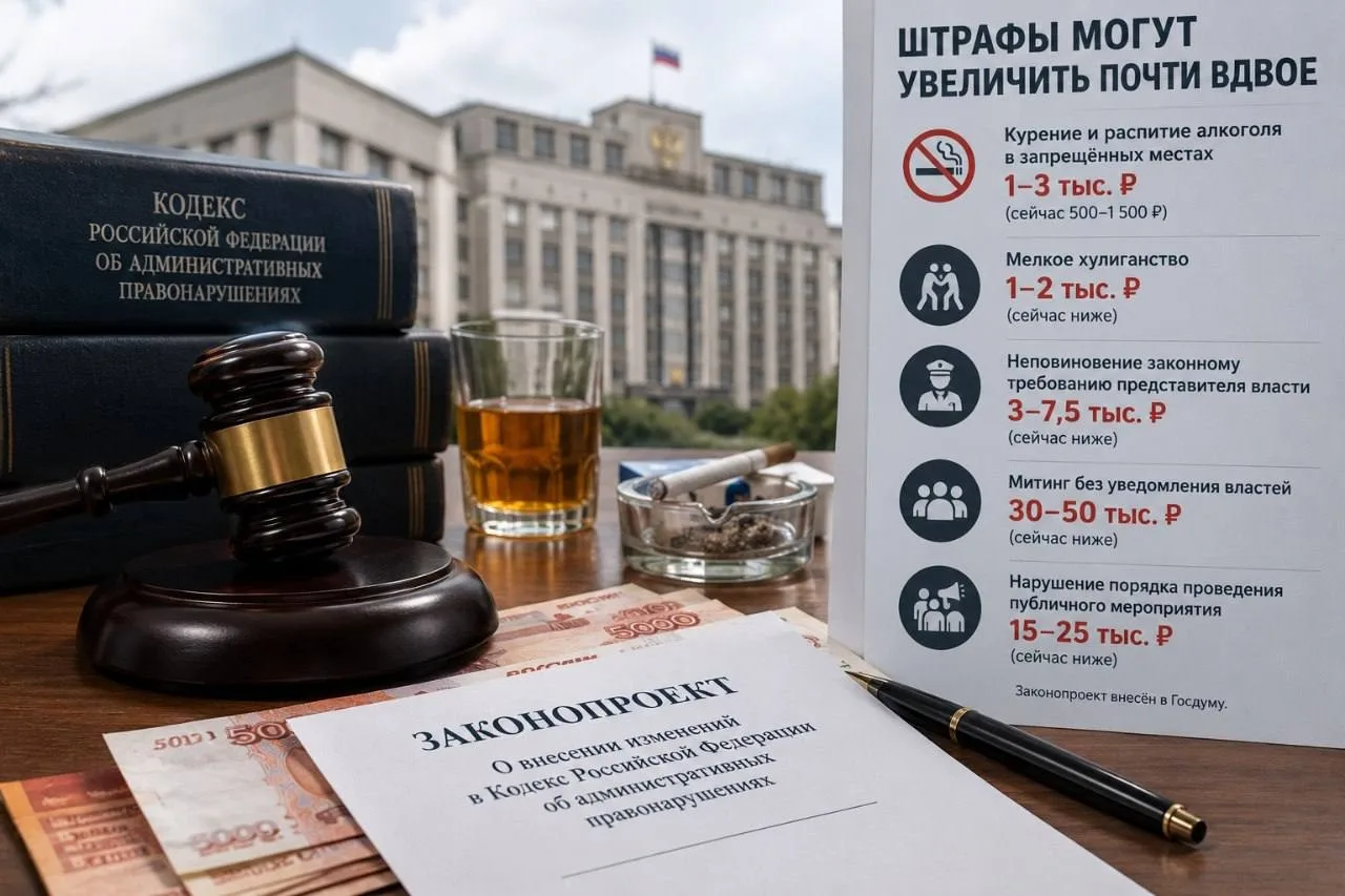 💰В России хотят почти вдвое увеличить штрафы за курение, алкоголь и хулиганство