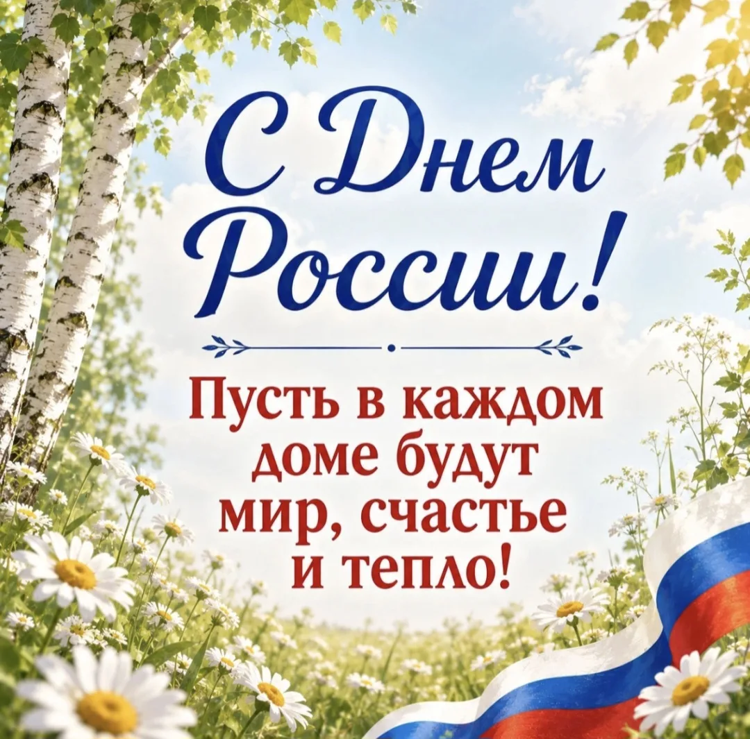 Поздравляем  с Днем России! Желаем, чтобы наша страна крепла, процветала, развивалась и всегда остав