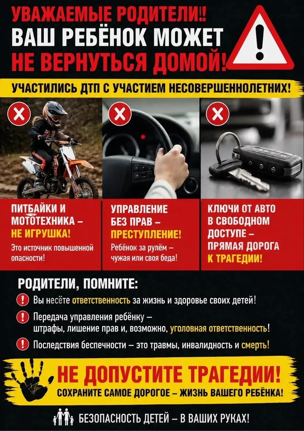 Безопасность детей на дороге: тревожная статистика и призыв к ответственности родителей