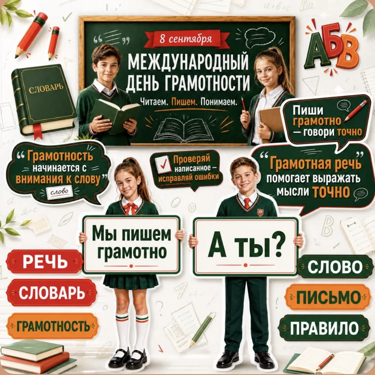 Завтра 📖 8 сентября — Международный день распространения грамотности и День языков нар...
