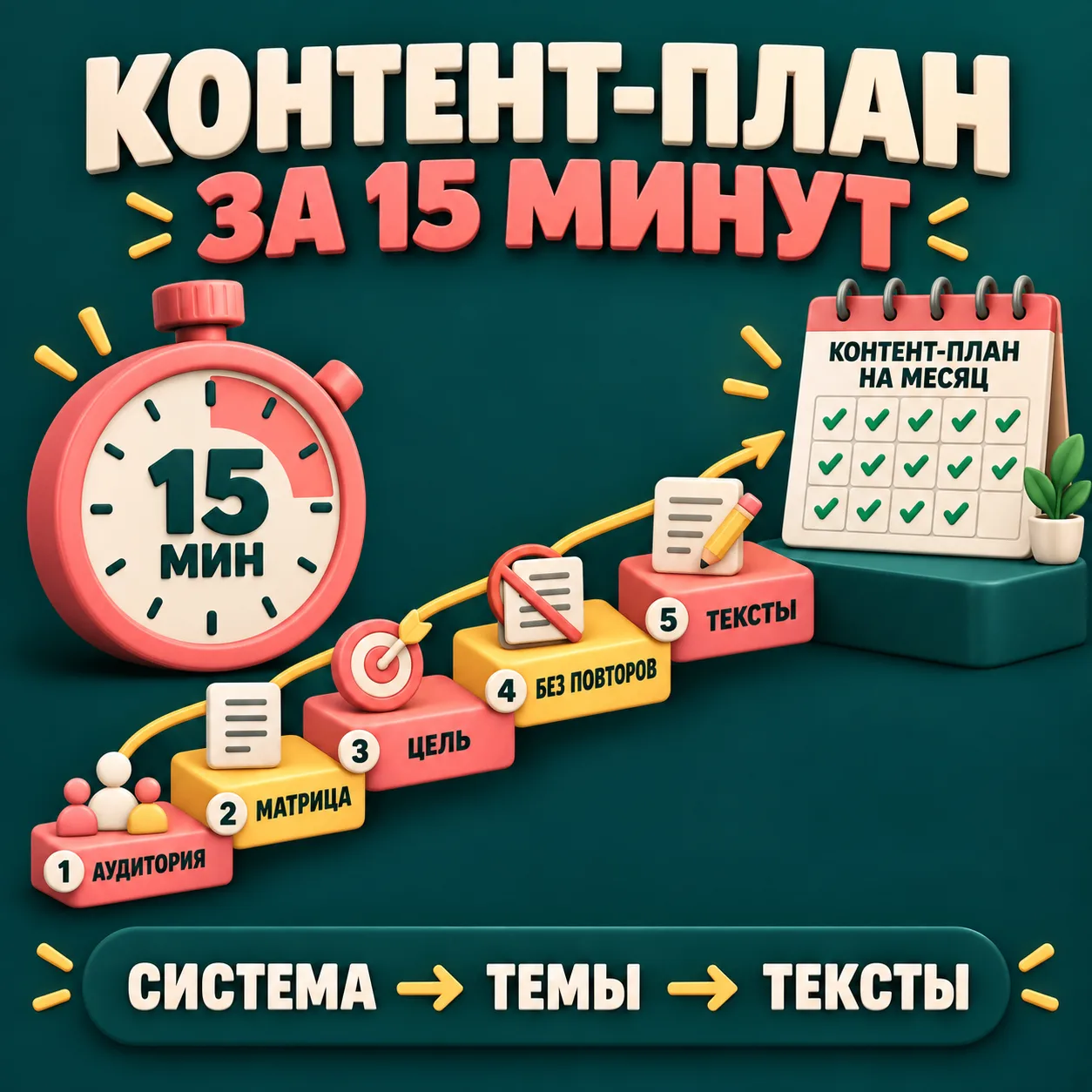🚀 Связка: контент-план за 15 минут без случайных тем