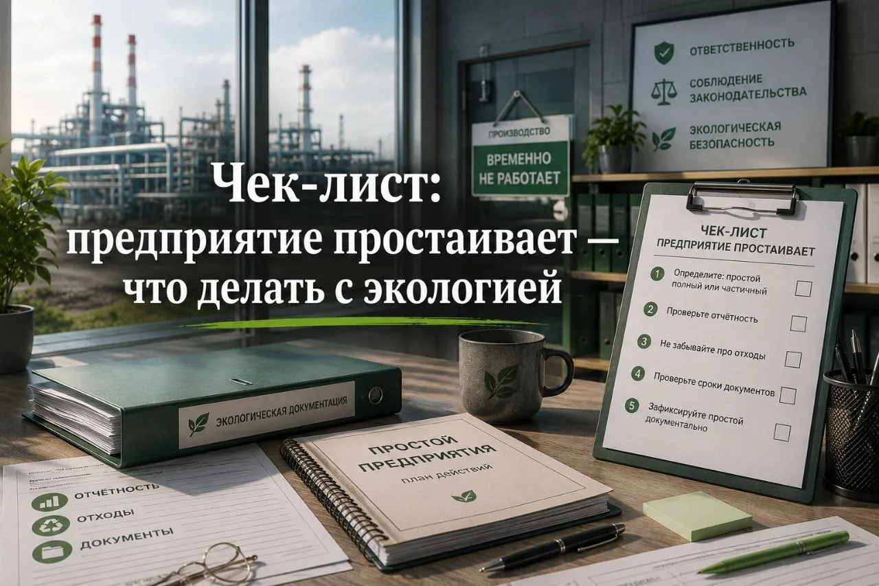 📋 Чек-лист: предприятие простаивает — что делать с экологией