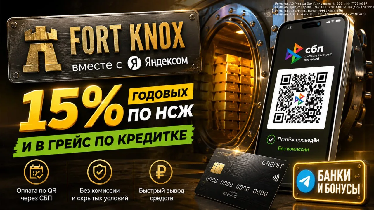 ❤️ НСЖ Fort Knox под 15% годовых — и в грейс по кредитке