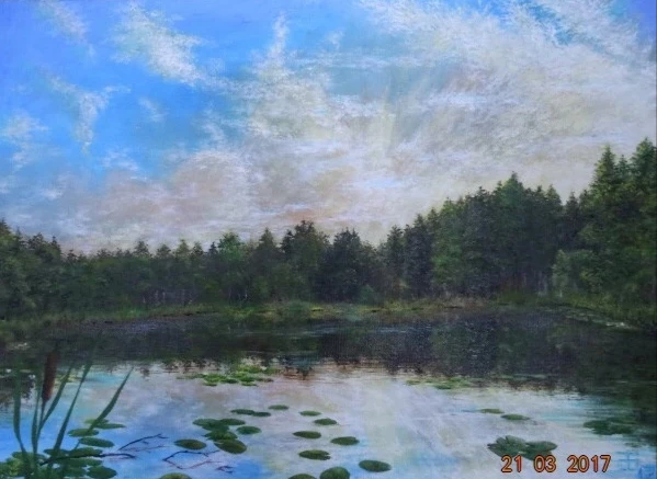 (63) ,,Круговорот (Андрюхино озеро)", холст, масло, 2017г.