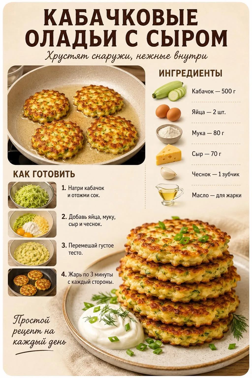 Кабачковые оладьи с сыром
