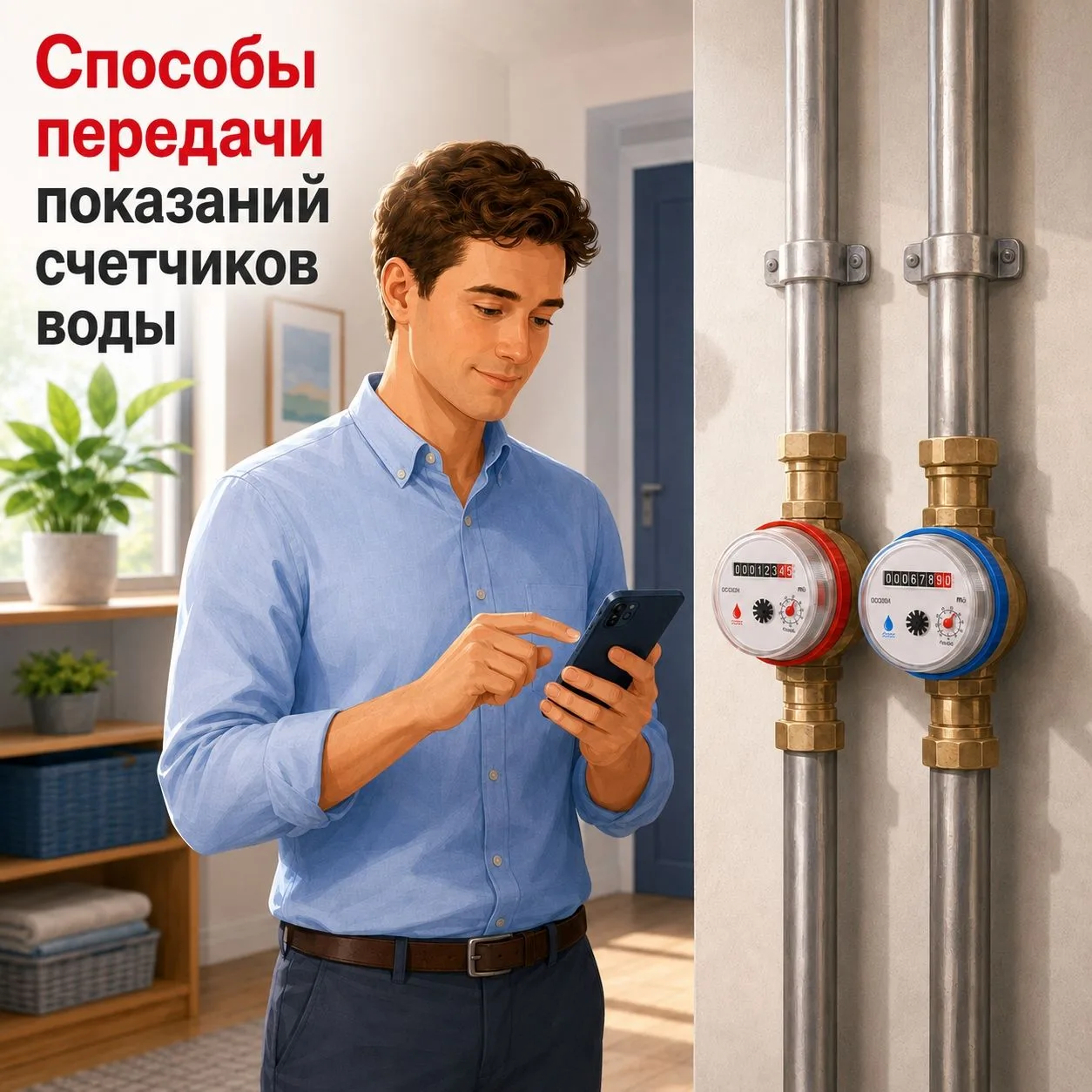 📌Напоминаем: показания счётчиков горячей и холодной воды нужно передать до 25 числа вк...