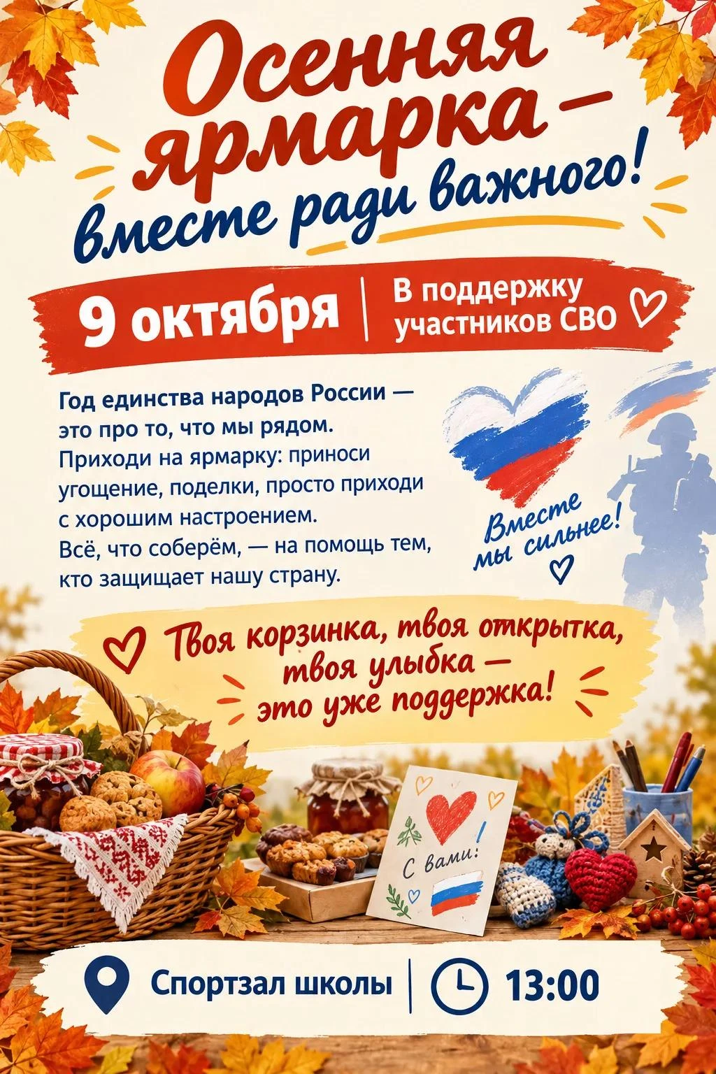 "Осенняя ярмарка" в поддержку участников СВО. 9 октября в 13.00.