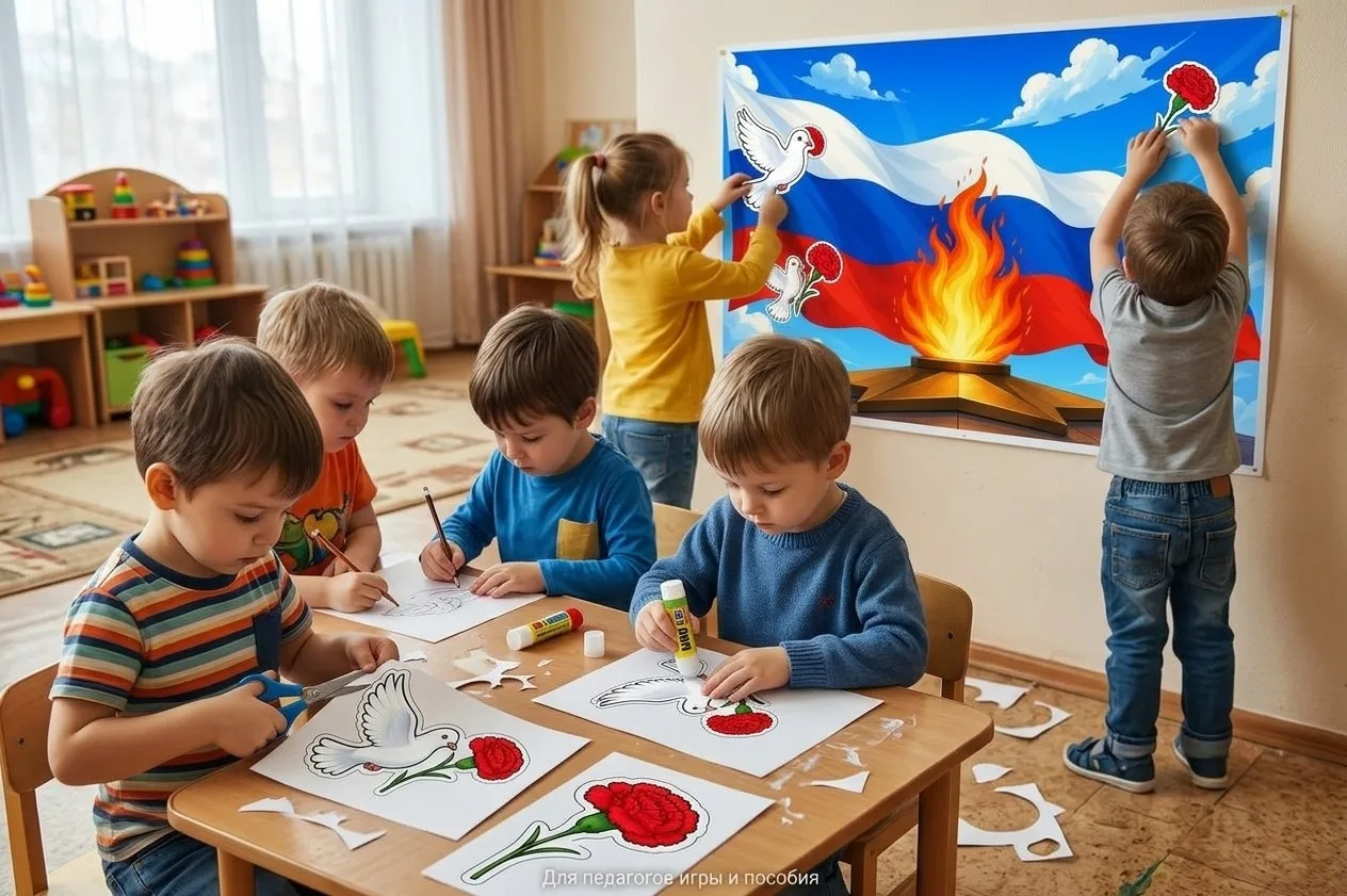 Коллективная поделка для детей к 9 мая - Дню Победы. Бесплатные шаблоны. Пишите в комме...