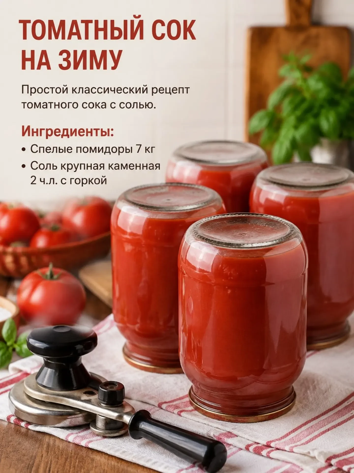 ТОМАТНЫЙ СОК НА ЗИМУ. Простой классический рецепт томатного сока с солью… — публикация канала «Как вкусно готовить?»