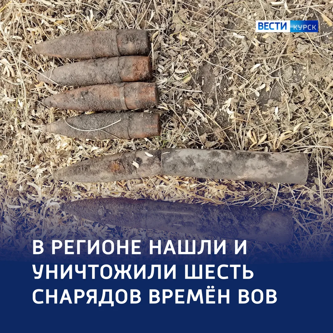 🔴 В Курской области нашли шесть снарядов времён ВОВ