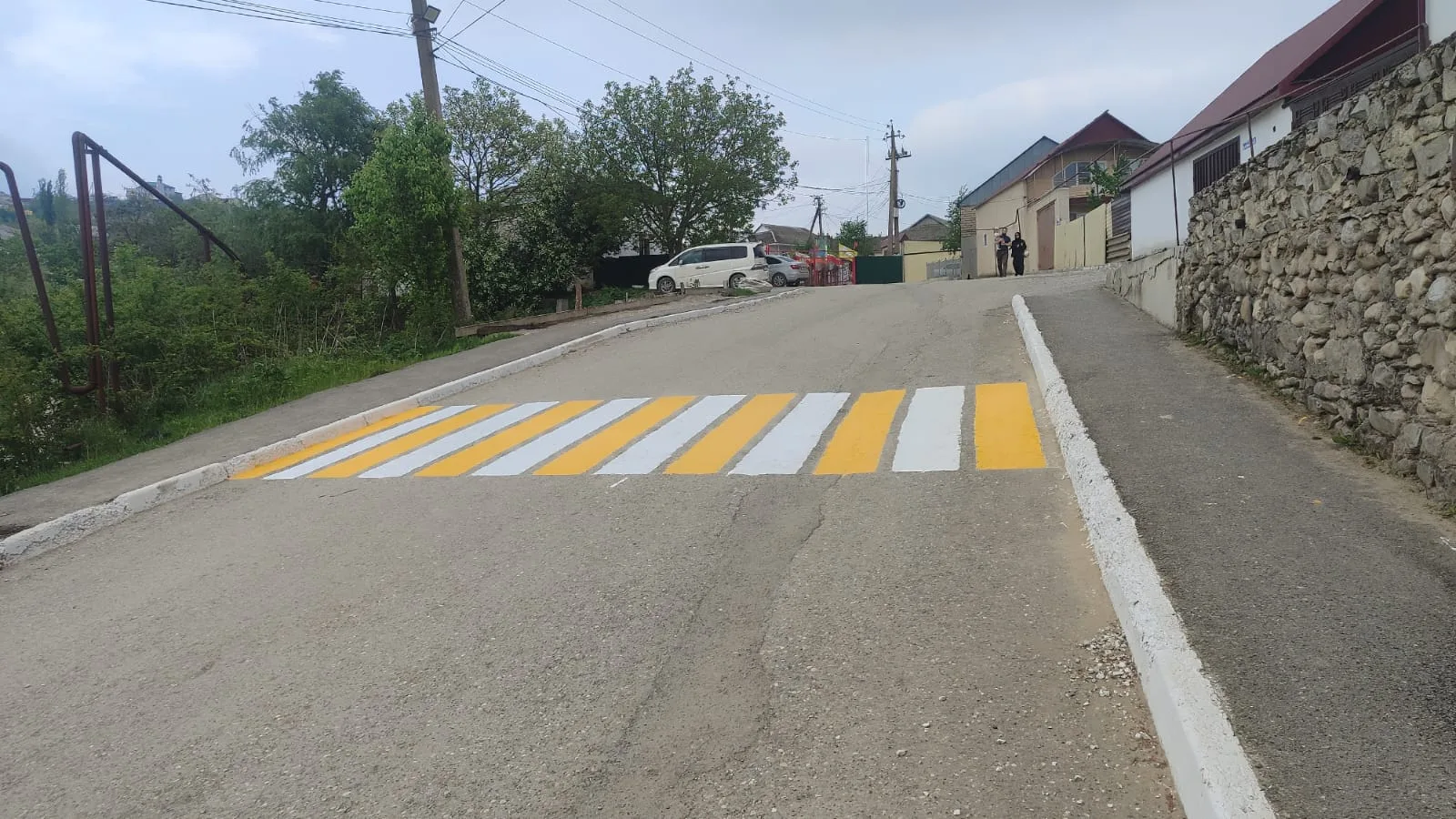 Восстановление разметки пешеходных дорожек в сельском поселении