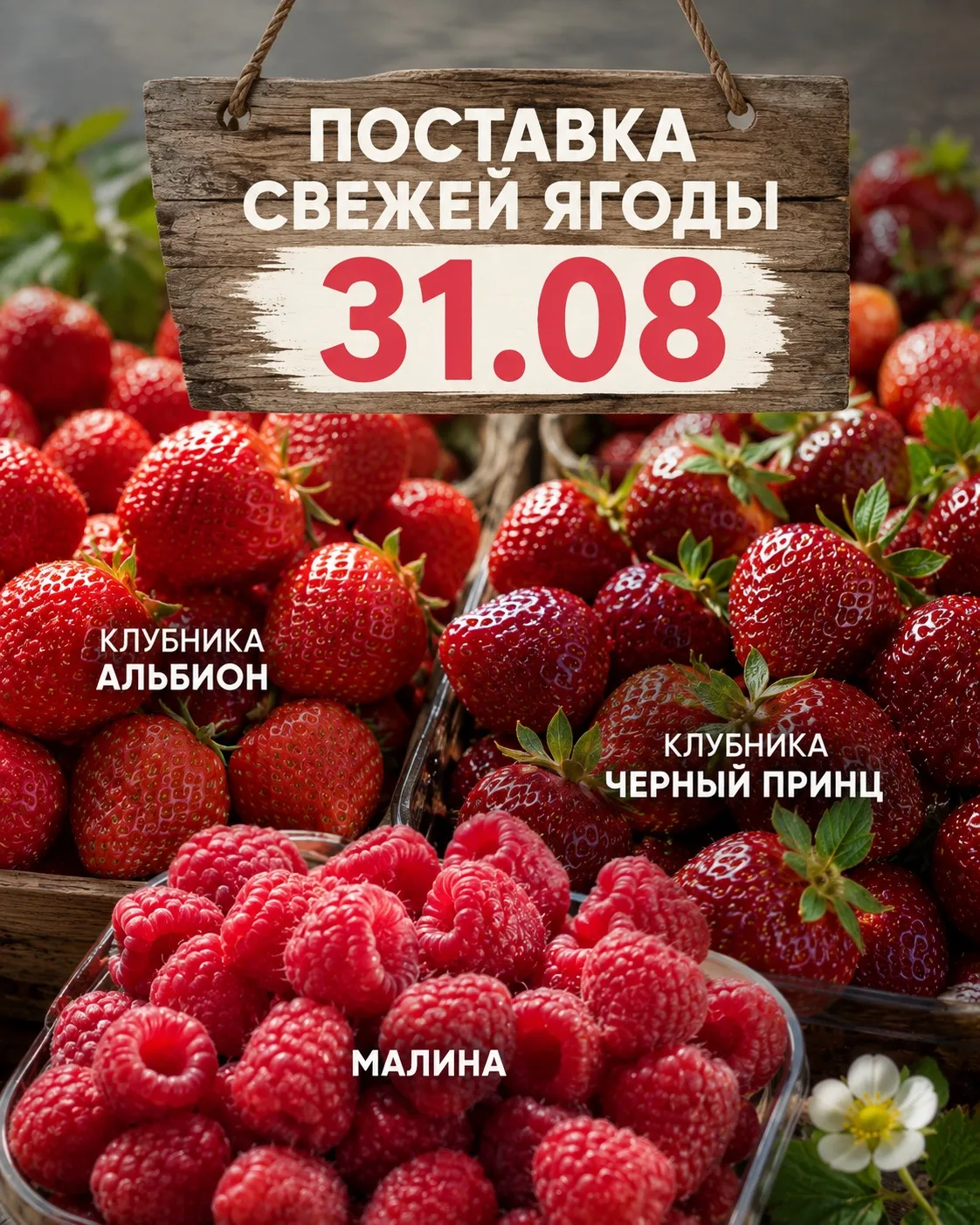 🍓 ПОСТАВКА СВЕЖЕЙ ЯГОДЫ - ЗАВТРА, 31.08! 🍓