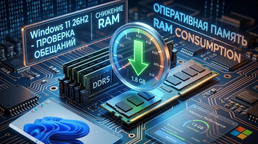 🪟 Снижение потребления RAM на Windows 11 26H2: проверка обещаний Microsoft
