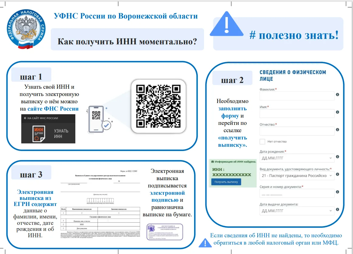 Теперь процесс получения ИНН  стал максимально быстрым и удобным.
В целях повышения налоговой грамот