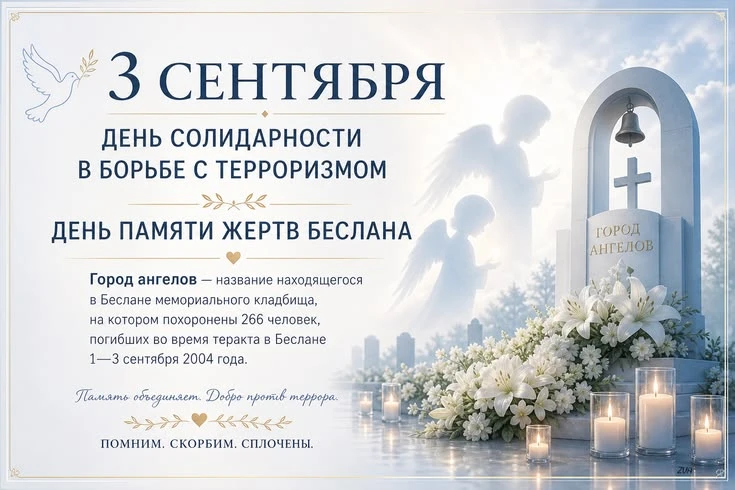 3 сентября — День солидарности в борьбе с терроризмом.🕊️