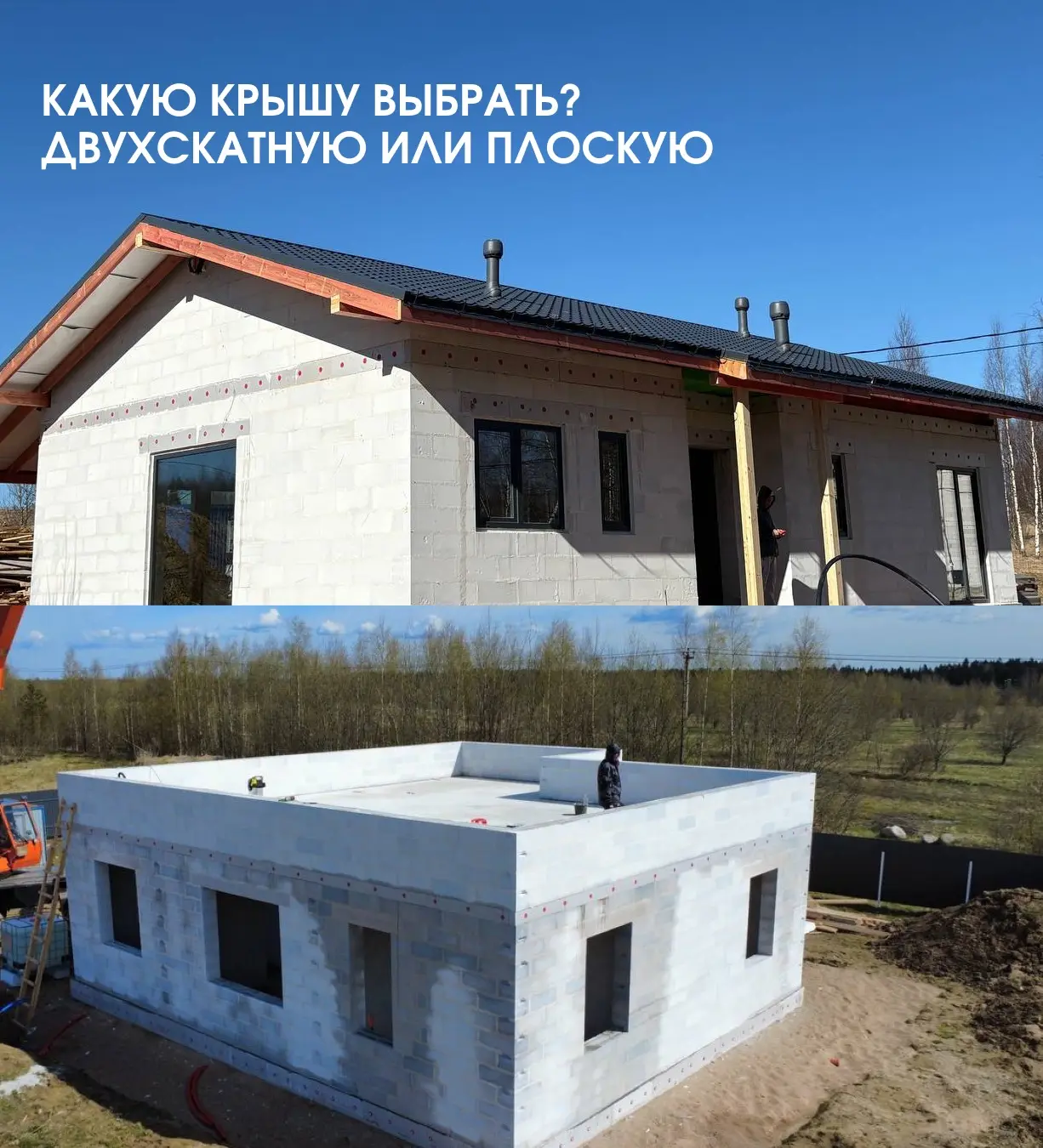 🏠 Какую крышу выбрать: двускатную или плоскую?