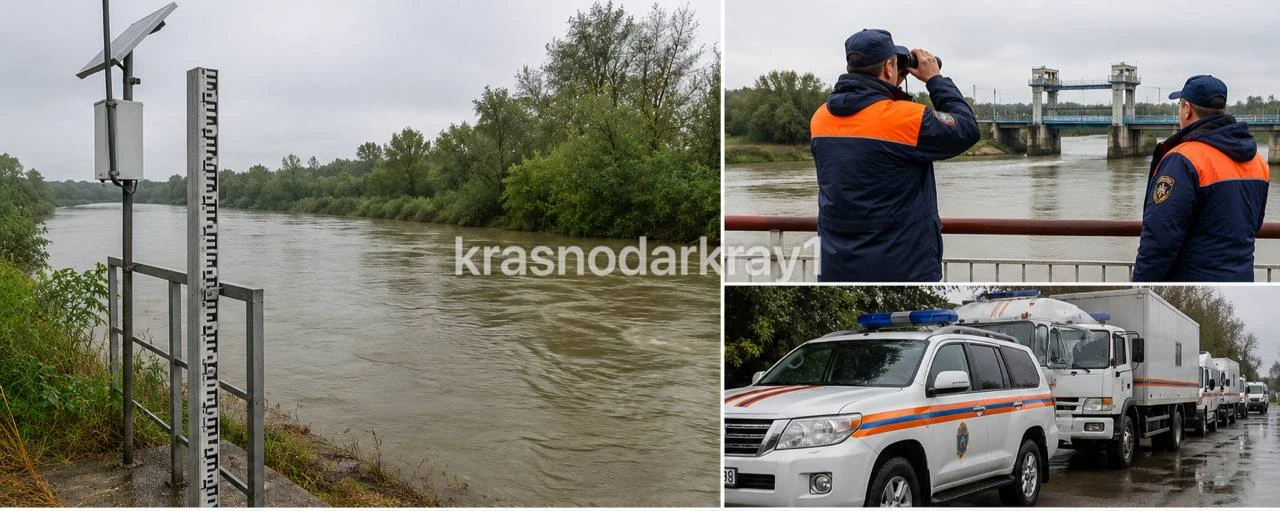 ⚡️Состояние уровня воды в реках Краснодарского края на данный момент не превышает критических отмето