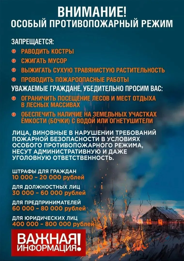 🚨 ВНИМАНИЕ! ОСОБЫЙ ПРОТИВОПОЖАРНЫЙ РЕЖИМ