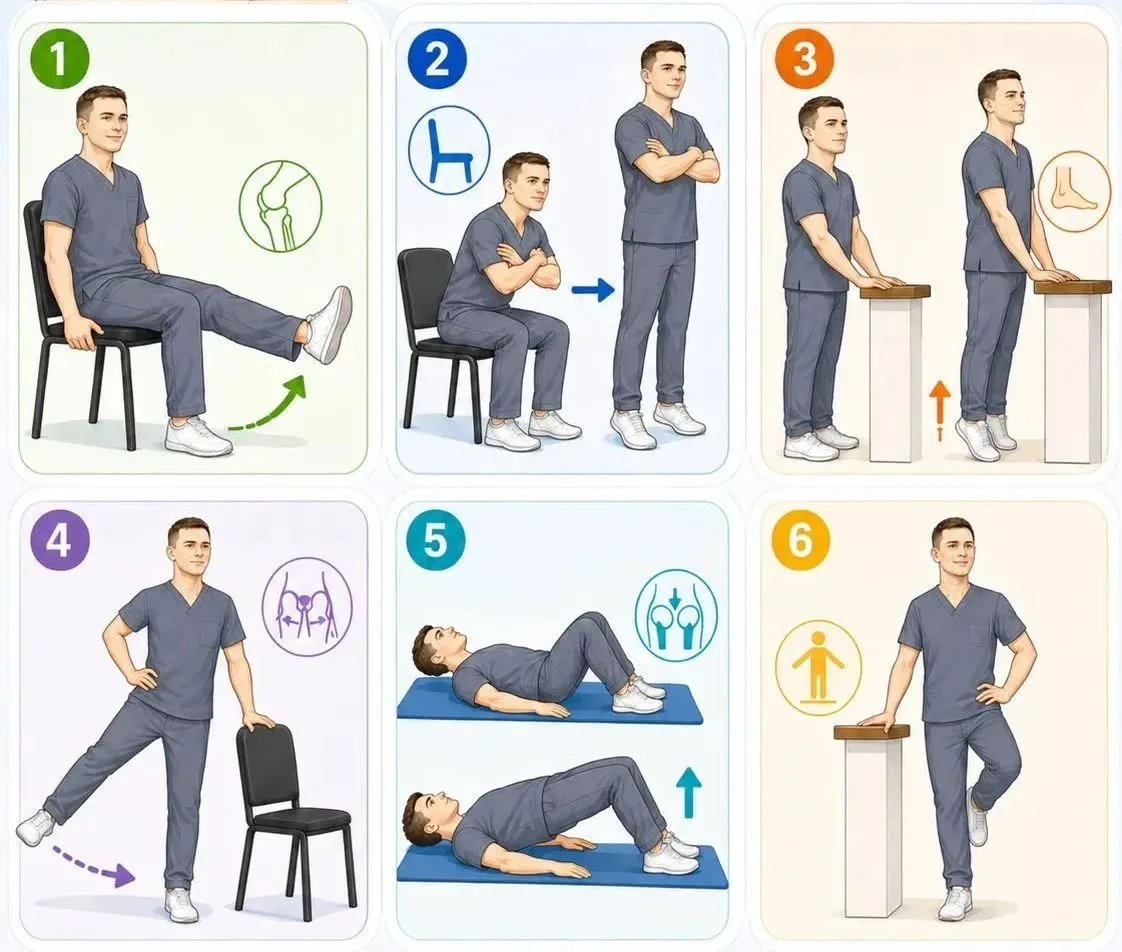 🦵 6 простых упражнений для крепких коленей