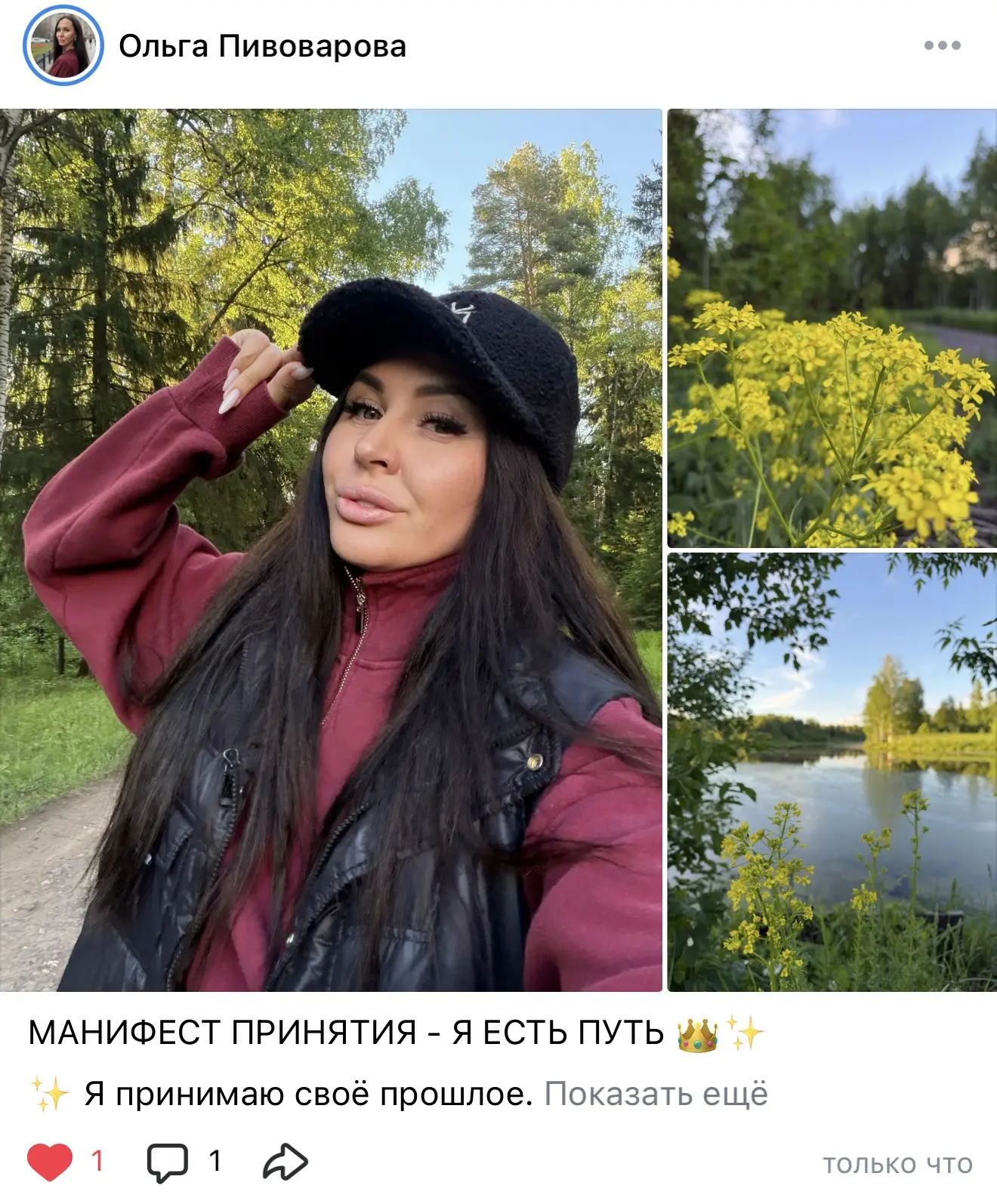 Решила поделиться манифестацией на своей странице в ВК