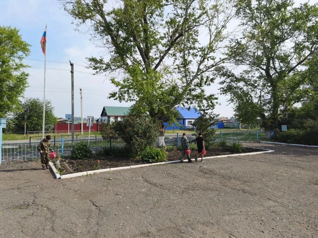 🫶Лето с пользой: практиканты на пришкольном участке                                               ☀