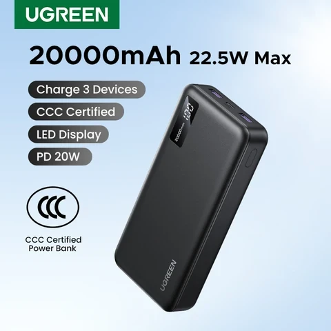 UGREEN Power Bank 20000 мАч PD 20 Вт