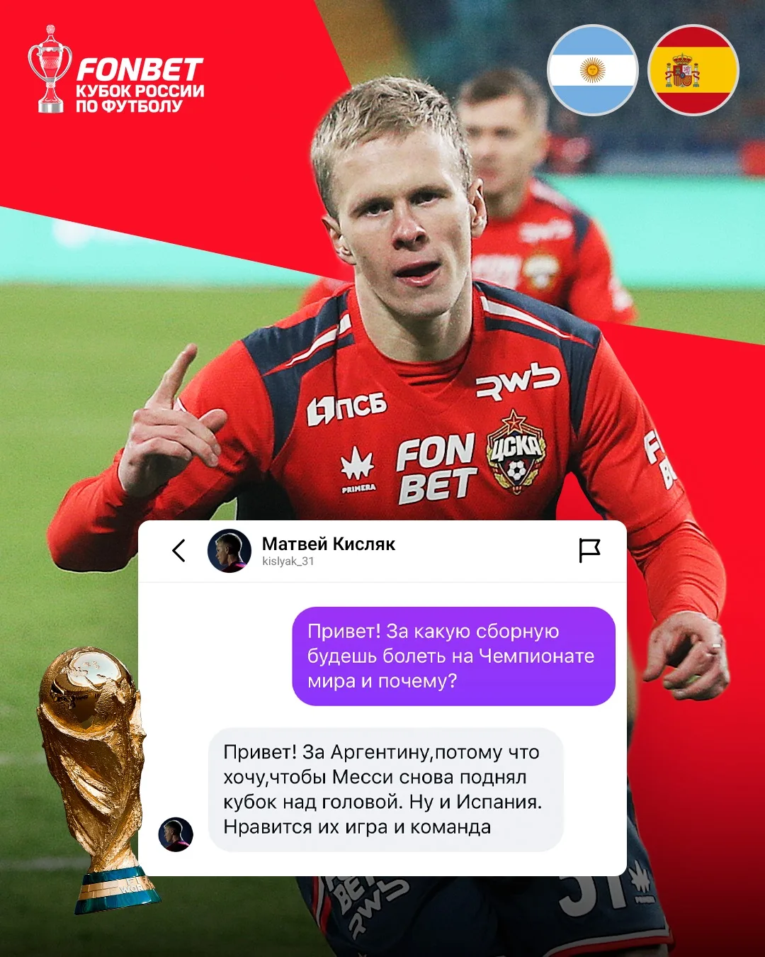 Кисляк и Черников за Аргентину, Горшков и Байрамян за Бразилию, Алип и Глушаков за брат...