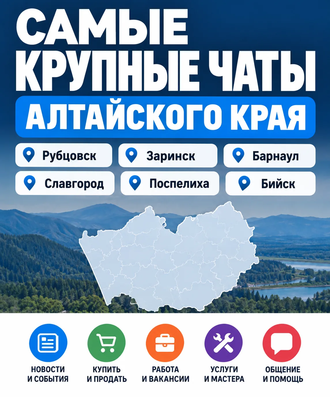 🏘 САМЫЕ КРУПНЫЕ ЧАТЫ АЛТАЙСКОГО КРАЯ