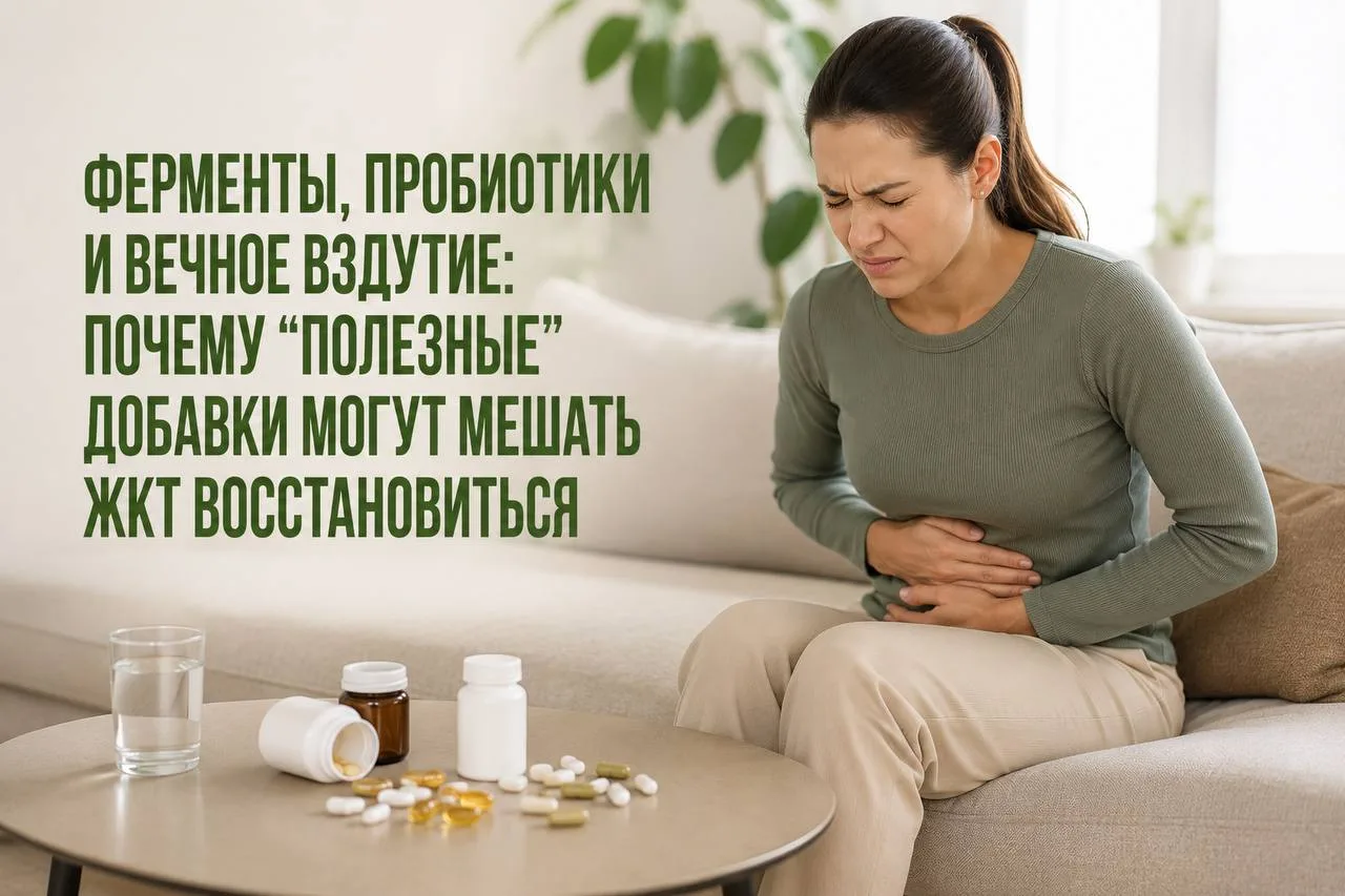 Ферменты, пробиотики и вечное вздутие: почему “полезные” добавки могут делать хуже  Ферменты и проби