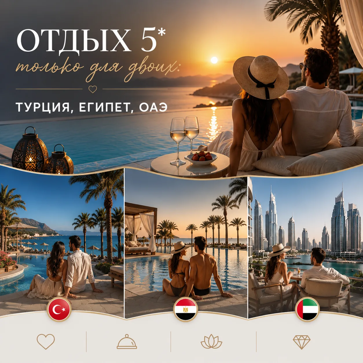 Отдых только для двоих: лучшие отели в Турции, Египте и ОАЭ 💙