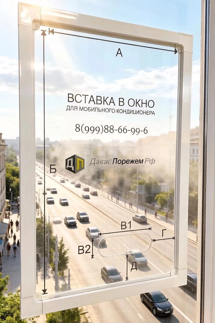 ВСТАВКА в окно для мобильного кондиционера, внешняя.