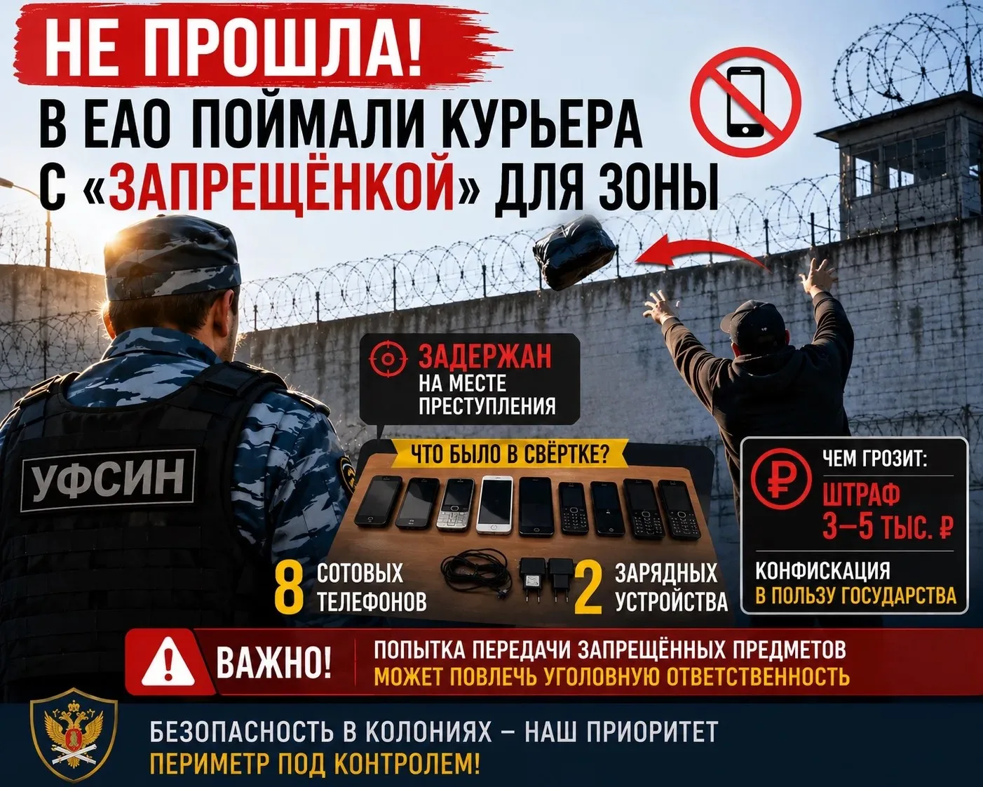 🚔  В ЕАО поймали курьера с «запрещёнкой» для зоны 📱🚫

В Облученском районе разыгралась сцена в ст
