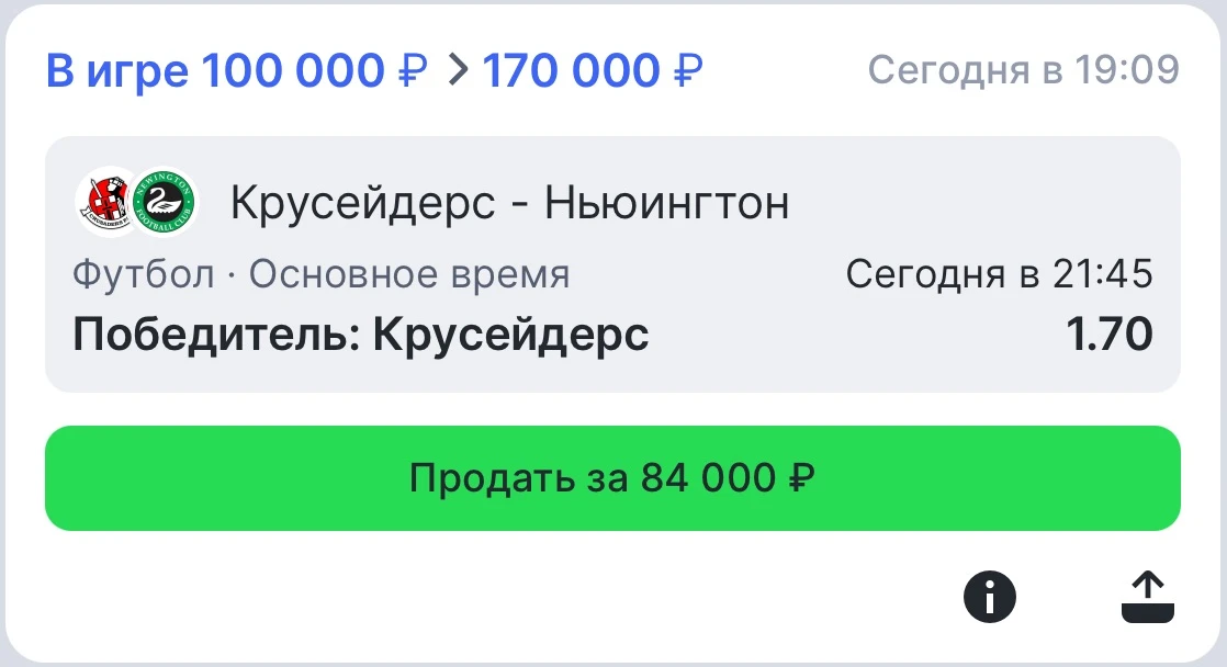 🎁БЕСПЛАТНЫЙ ОДИНАР С КЭФОМ 1.70!

⚽️Крусейдерс — Ньюинтгтон⚽️

Начало: 21:45 Мск

Ставка: Победа Кр