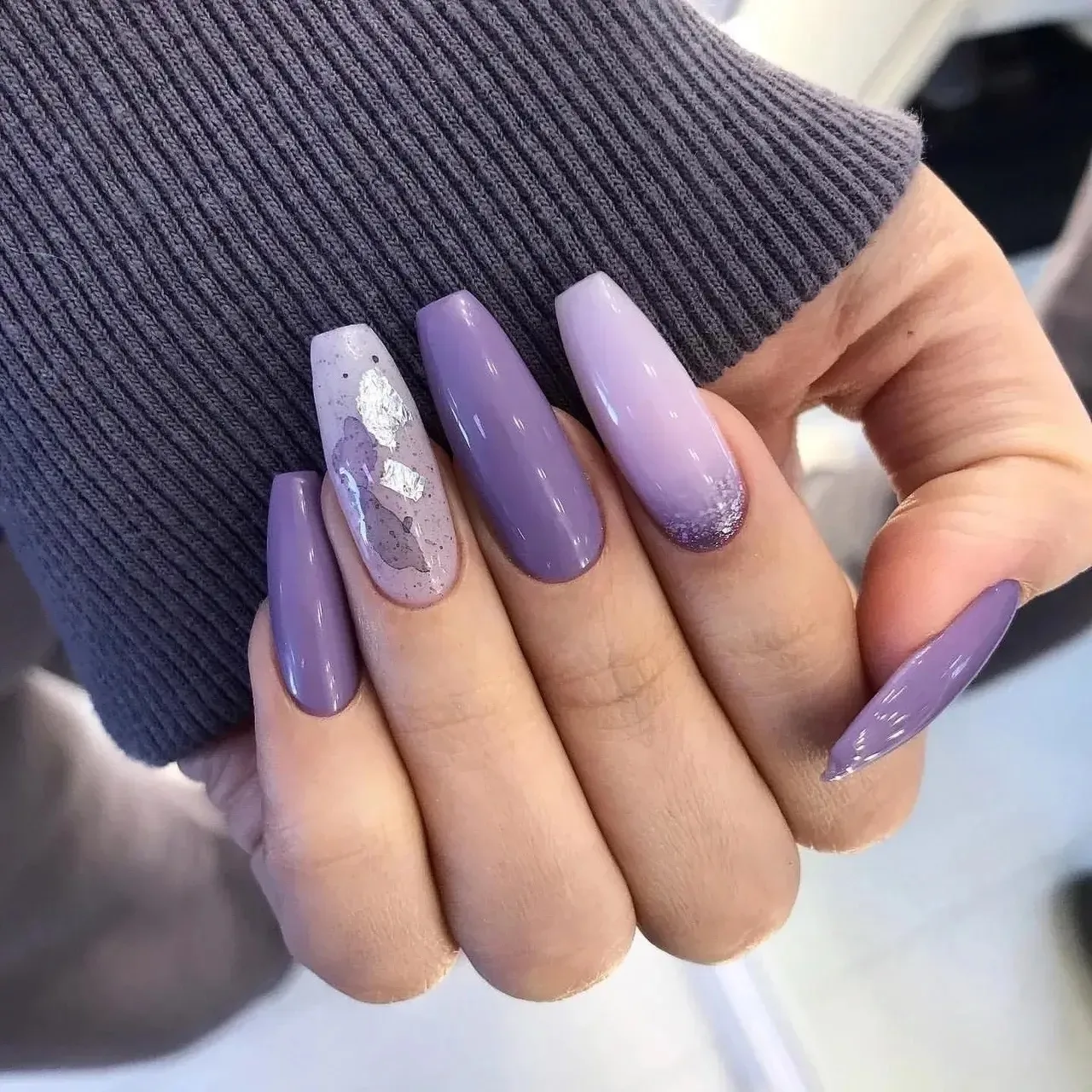 Маникюр с фиолетовым цветом 💜  Маникюр 💅