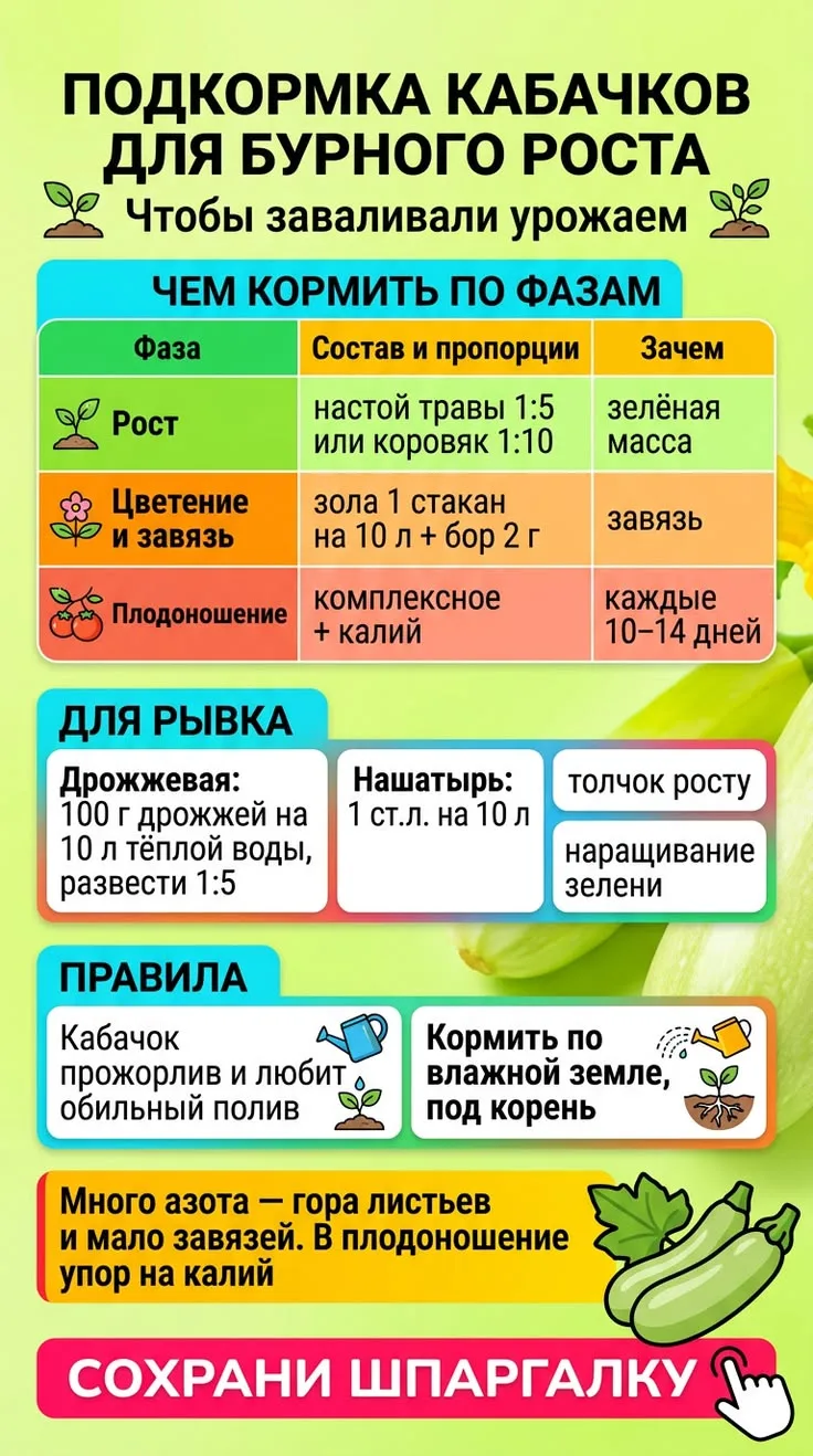 ▪️Подкормка для кабачков