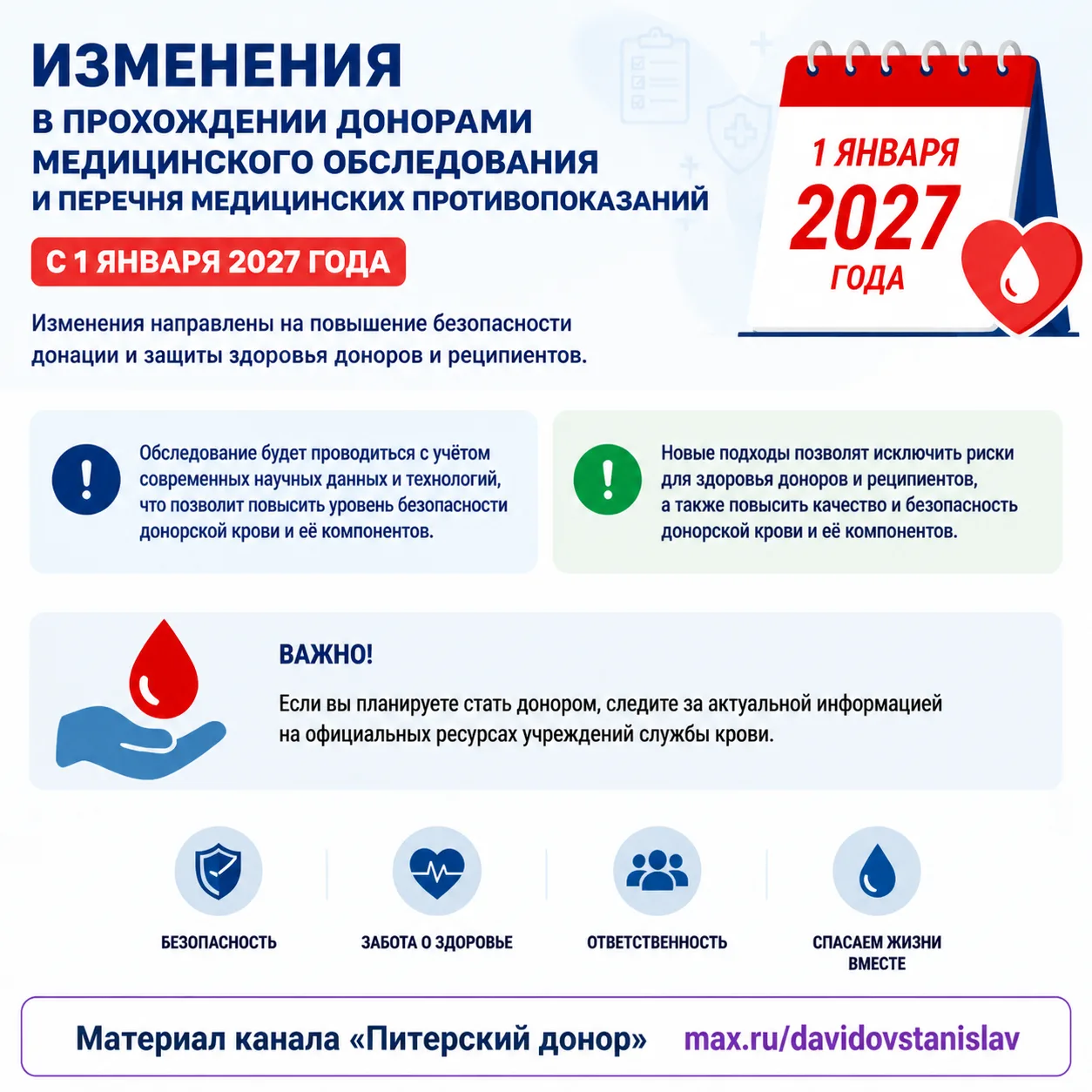 🔥 Донорам на заметку: что изменится с 1 января 2027 года