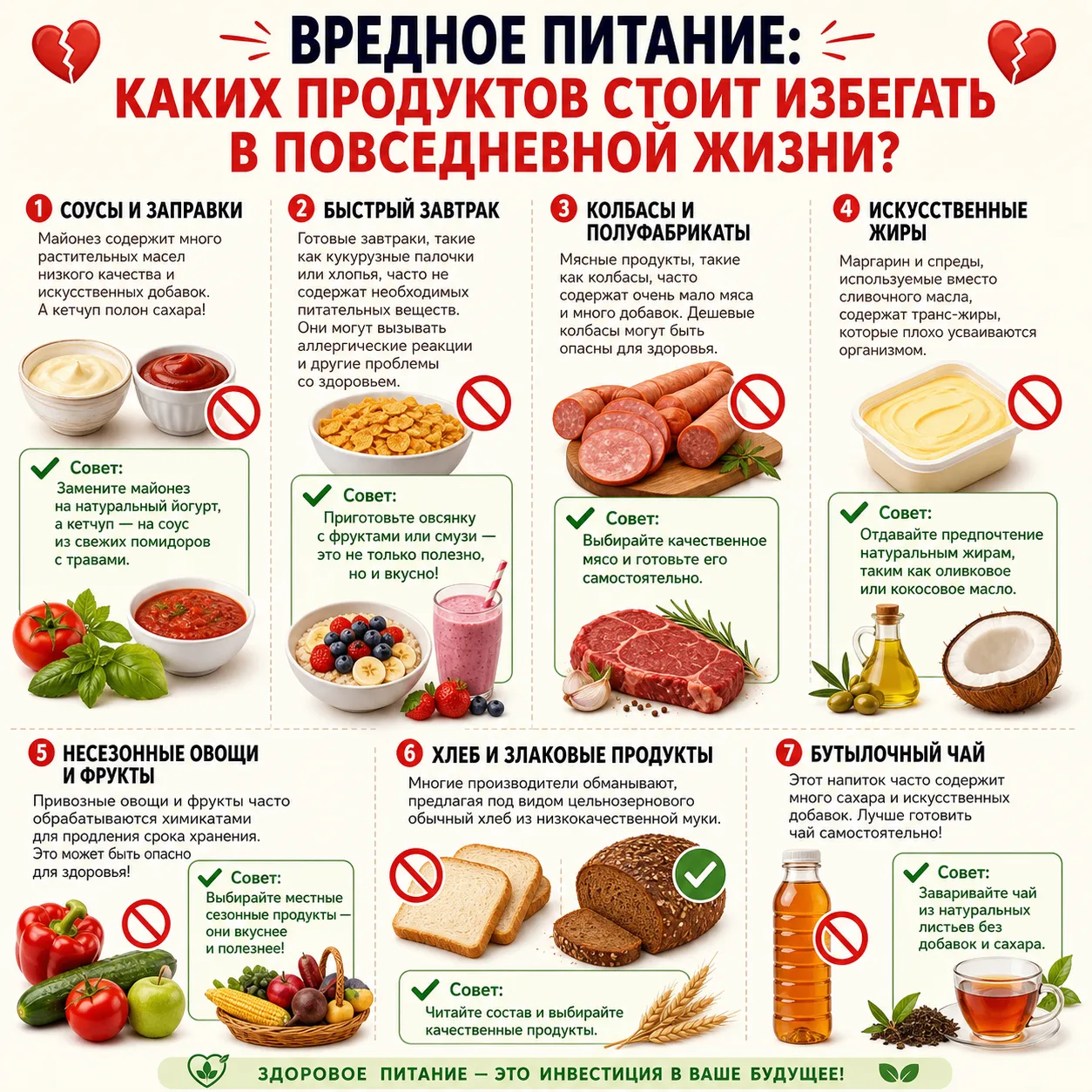 🍽️💔 Вредное питание: каких продуктов стоит избегать в повседневной жизни? 💔🍽️