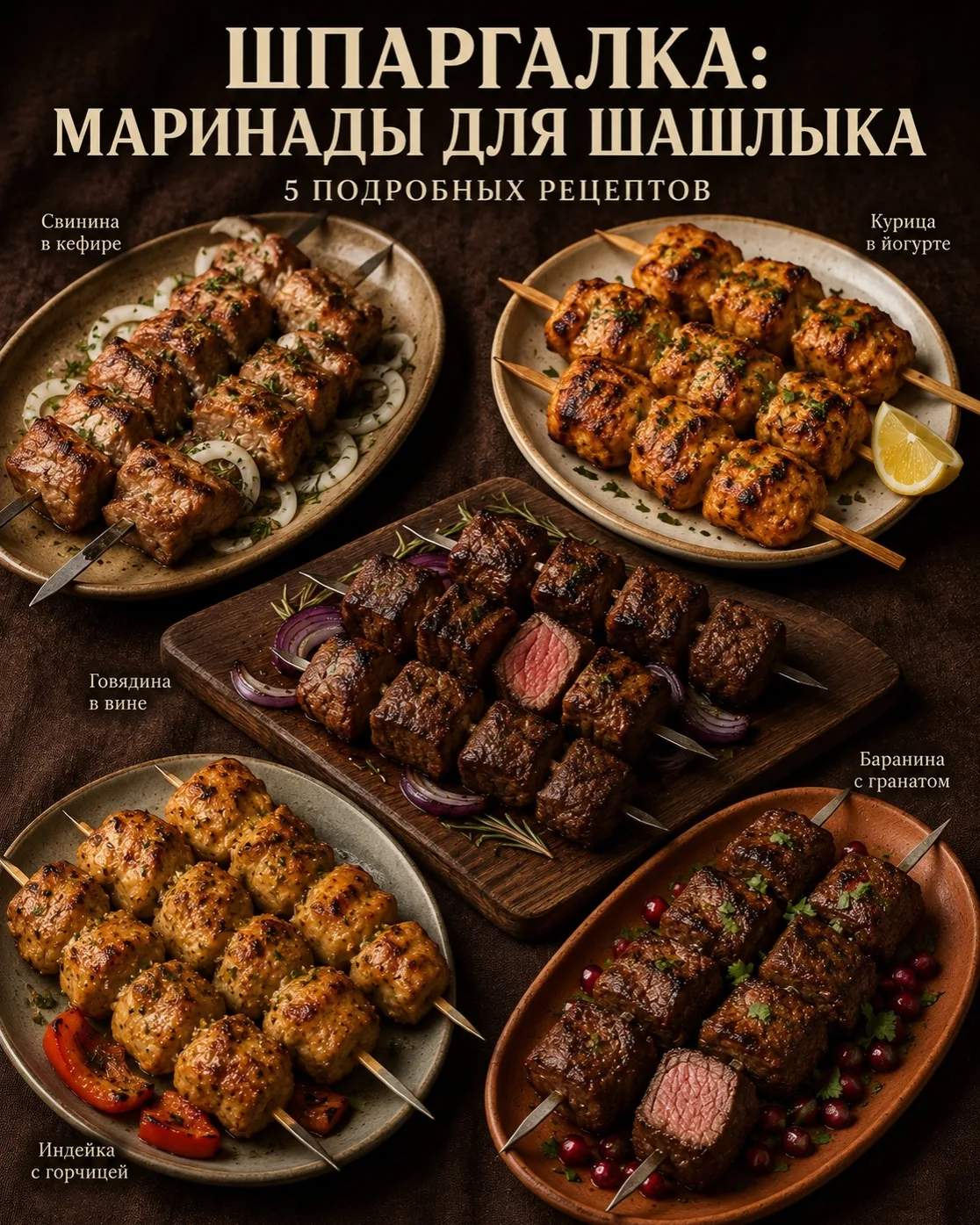 ШПАРГАЛКА: МАРИНАДЫ ДЛЯ ШАШЛЫКА 🍽️