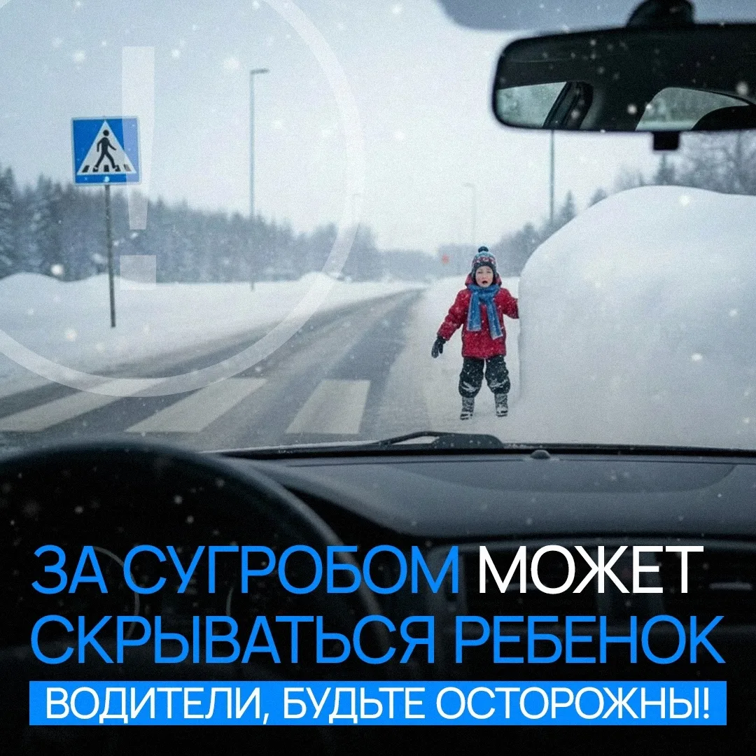 ❄🚗 Невидимая опасность у дороги, которая может стоить жизни  После снегопадов у края проезжей части 