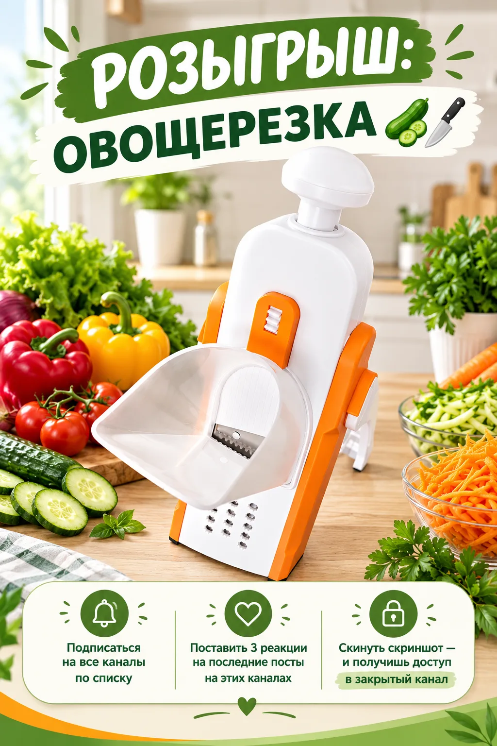 🎁 РОЗЫГРЫШ: Овощерезка 🥒🔪