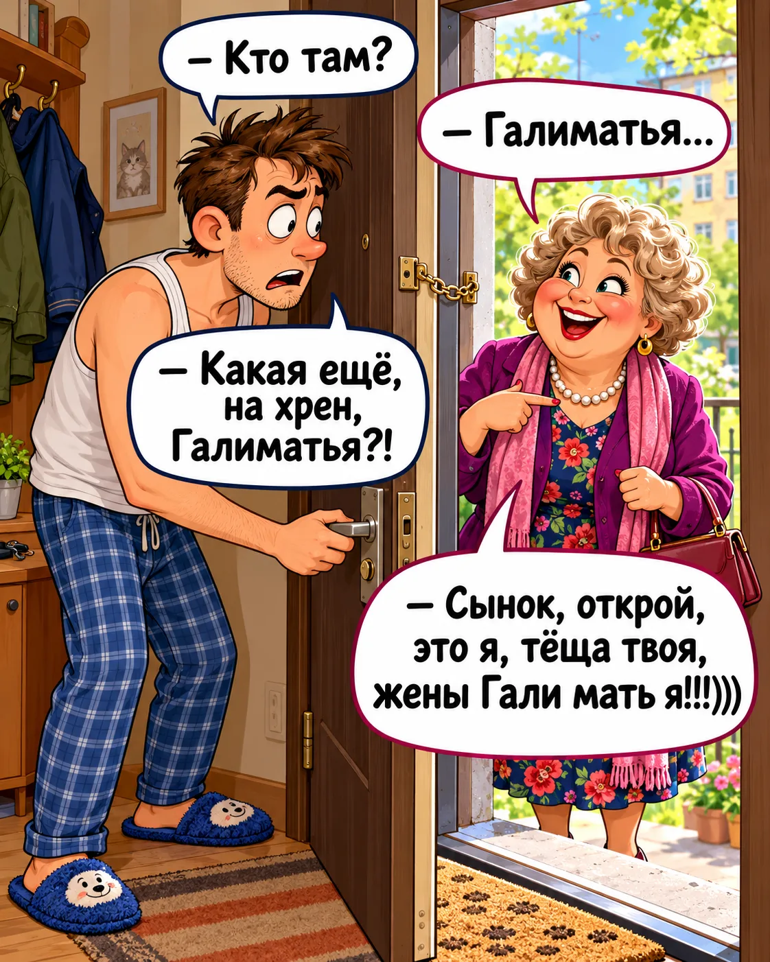 Стук в дверь.