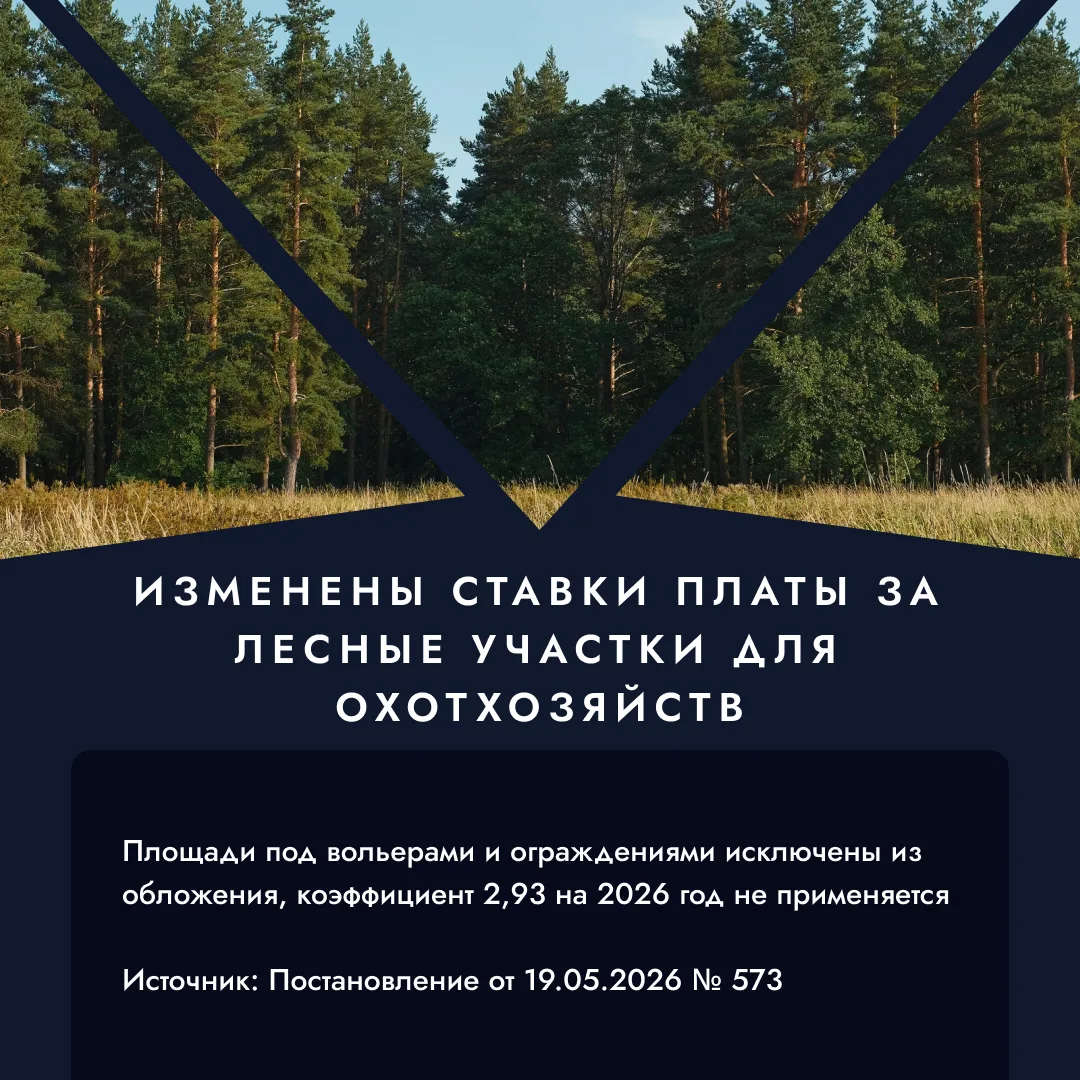 Изменены ставки платы за лесные участки для видов деятельности в сфере охотничьего хозя...